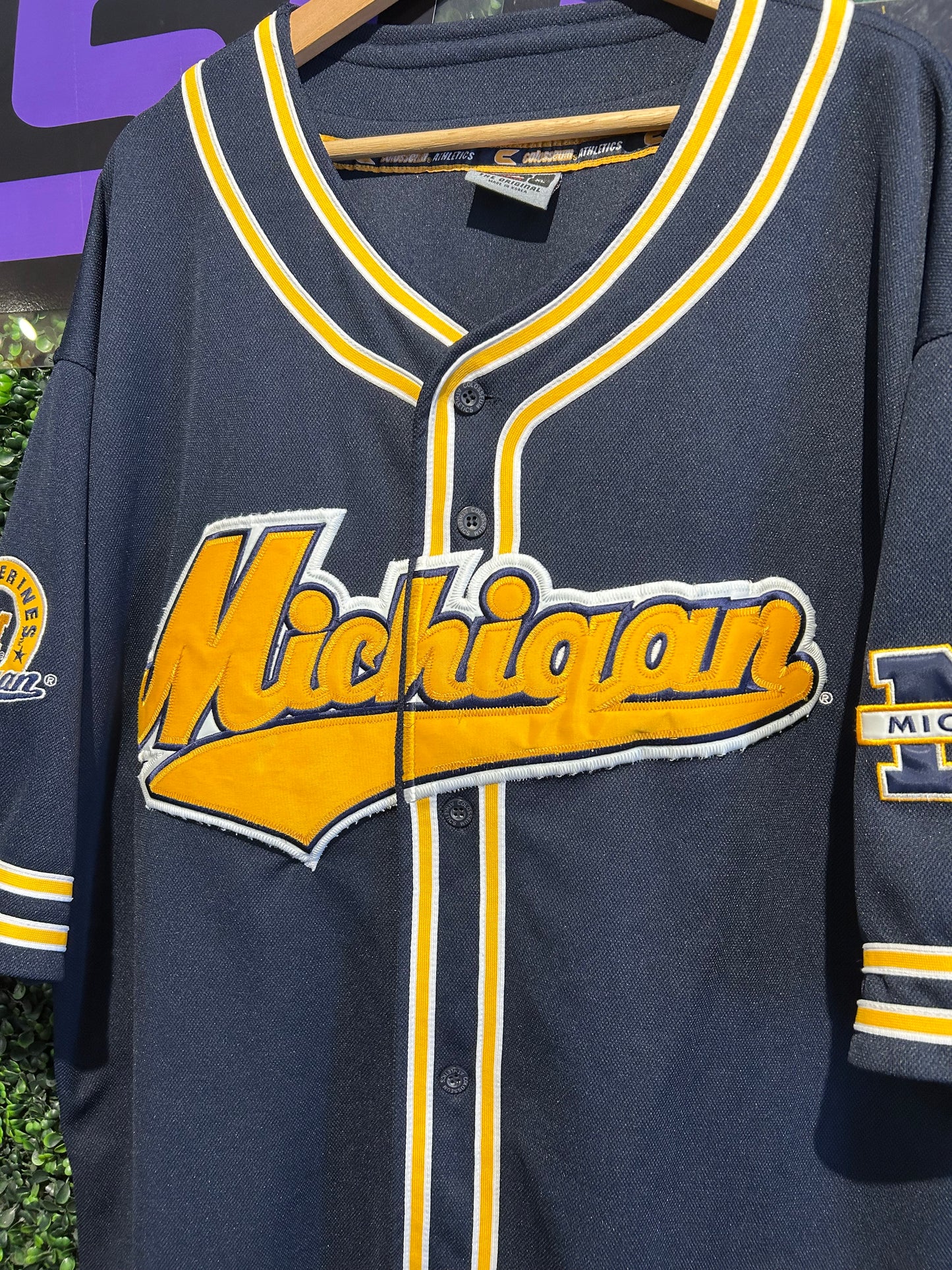 Vintage Michigan Wolverines Baseball Jersey. Size XL