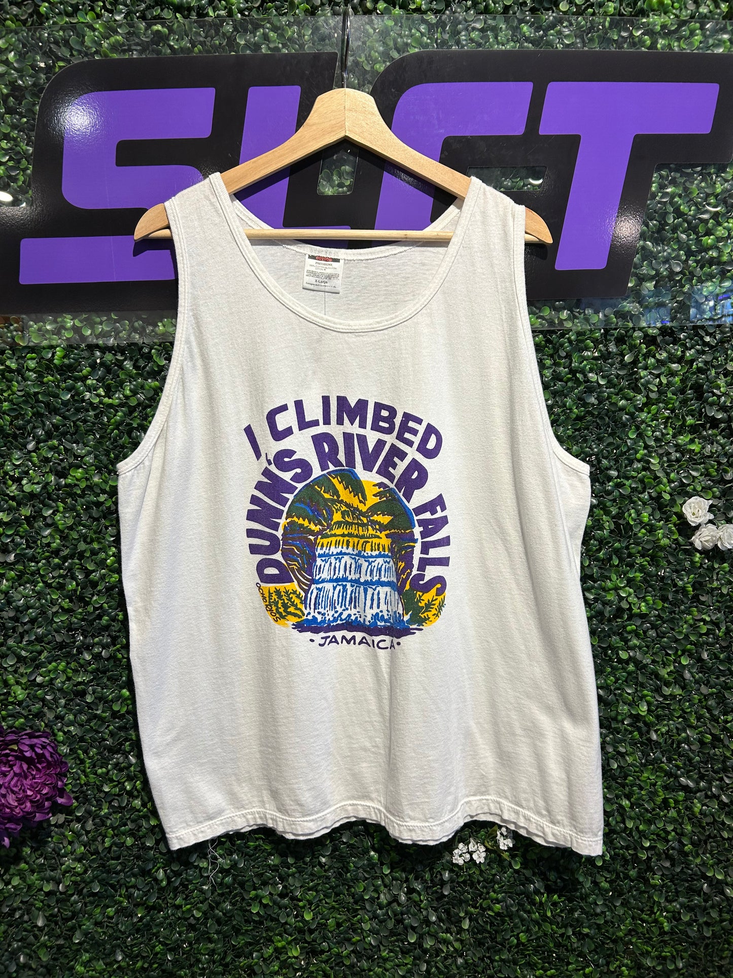 90s I Climbed Dunn’s River Falls Jamaica Tank-Top. Size L/XL