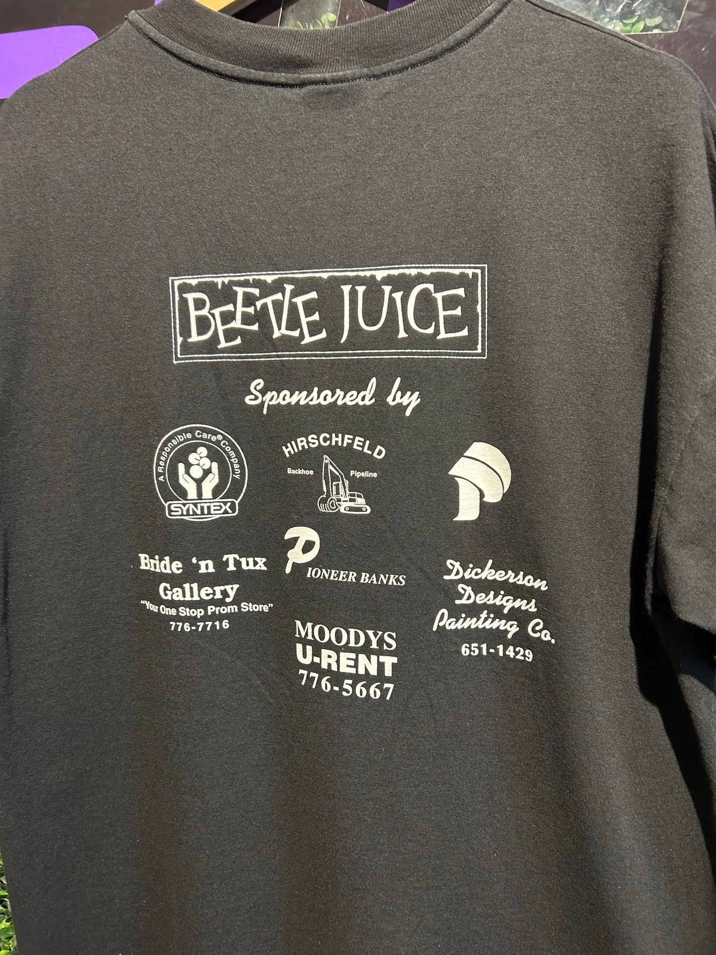 90s Beetle Juice Longmont Drumline T-Shirt. Size Large