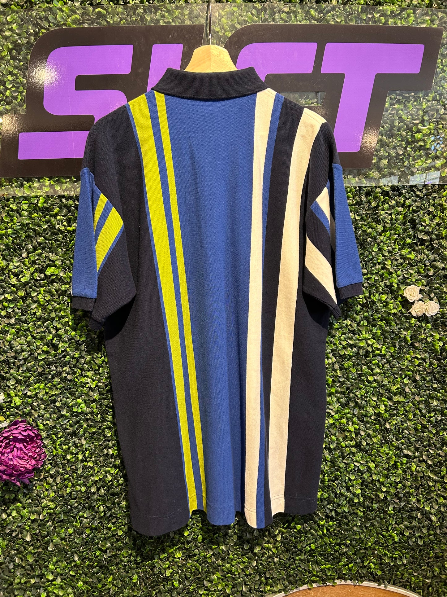 Vintage Nautica Striped Polo Shirt. Size Large