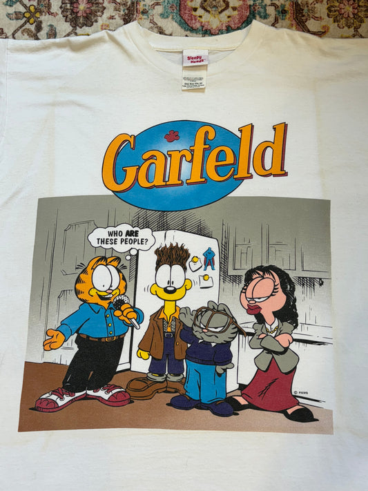 Vintage Garfield Garfeld Seinfeld Parody T-Shirt Size OSFA XL/2XL