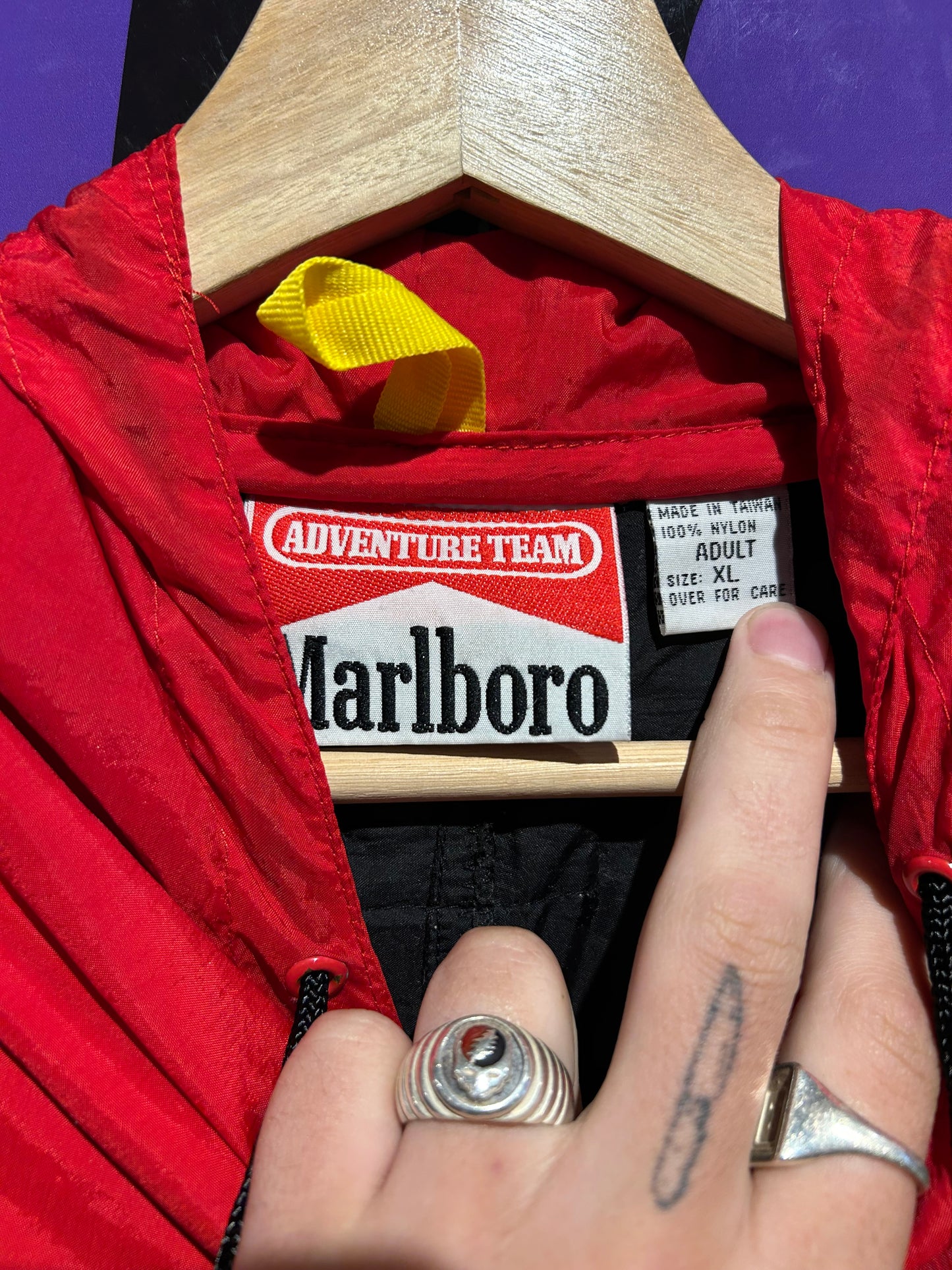 90s Marlboro Zip-Up Windbreaker Jacket. Size XL