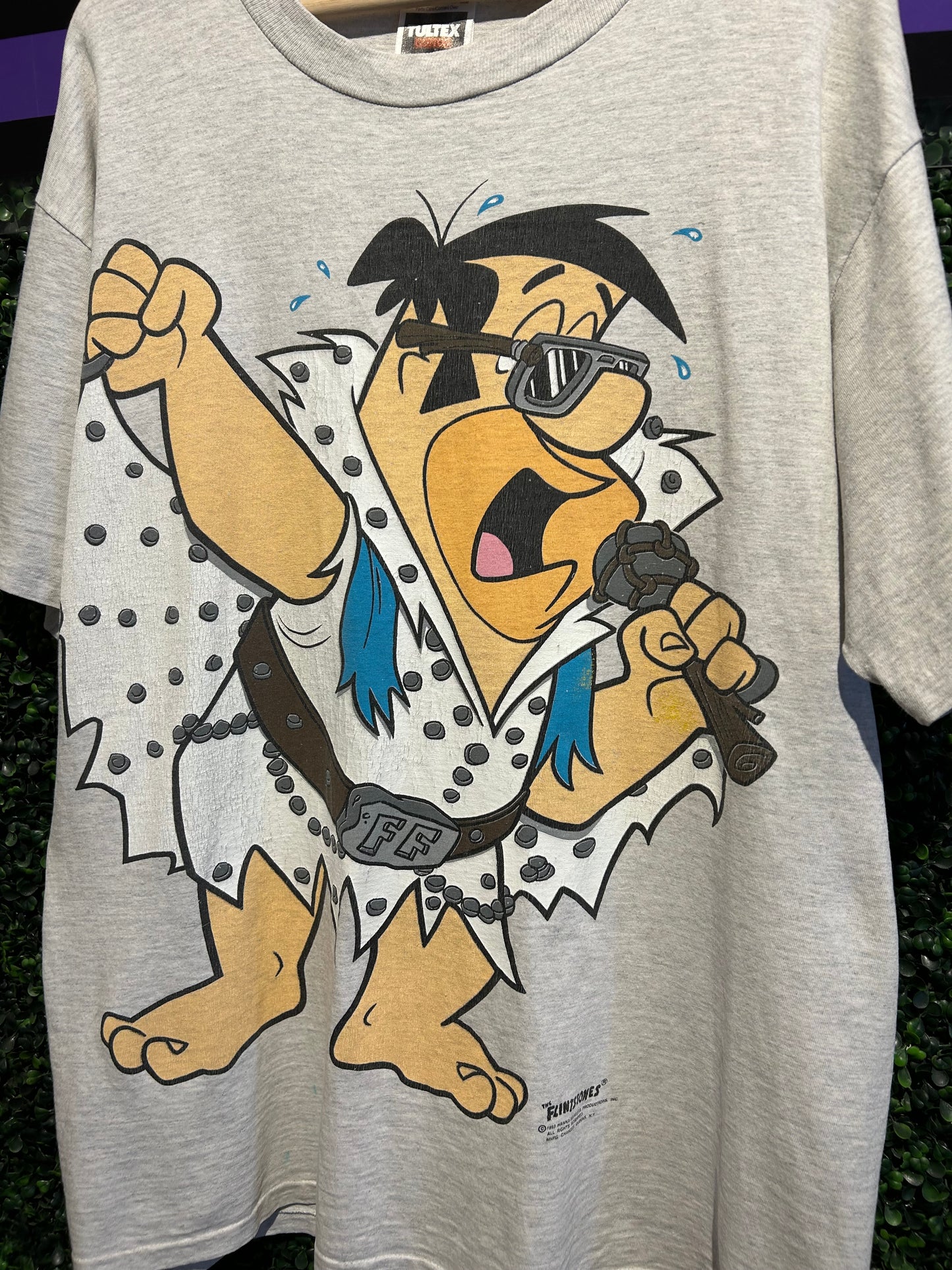 1993 Fred Flintstone The King Of Bedrock & Roll T-Shirt. Size XL