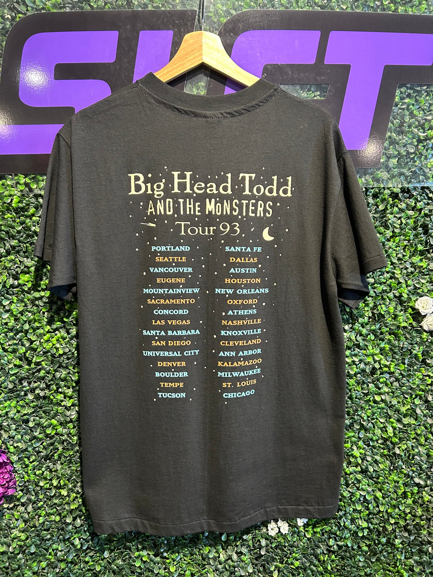 1993 Big Head Todd And The Monsters Tour T-Shirt. Size Large