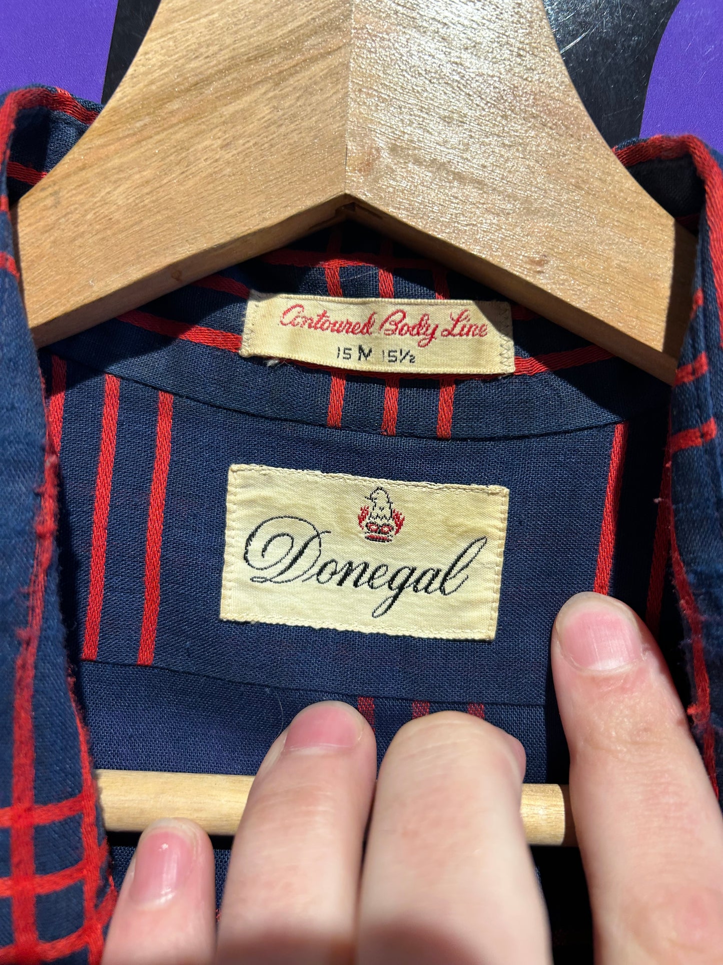 60s/70s Donegal Button-Up Shirt. Size Large