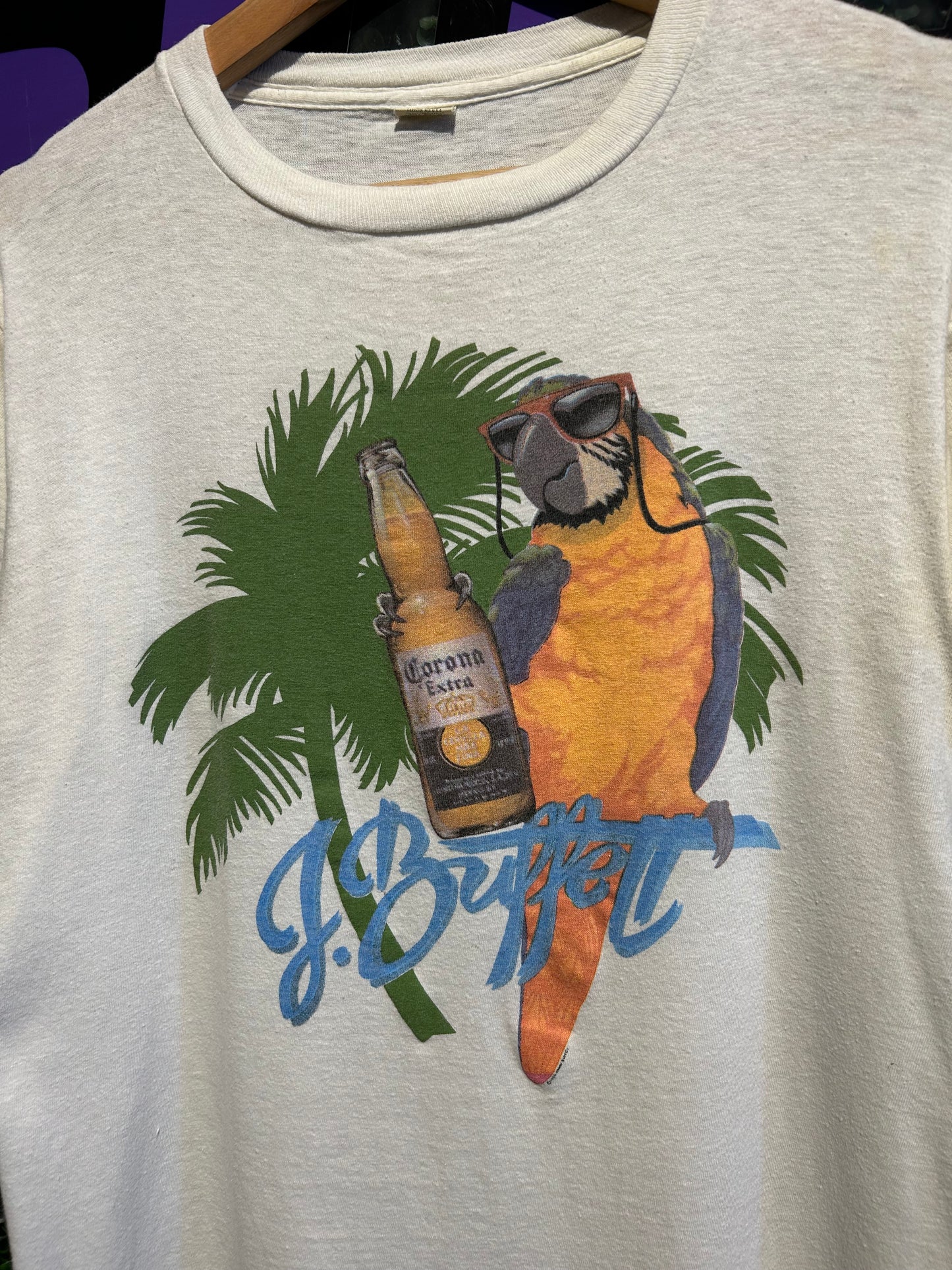 1986 Jimmy Buffett With The Coral Reefer Band Tour T-Shirt. Size Medium