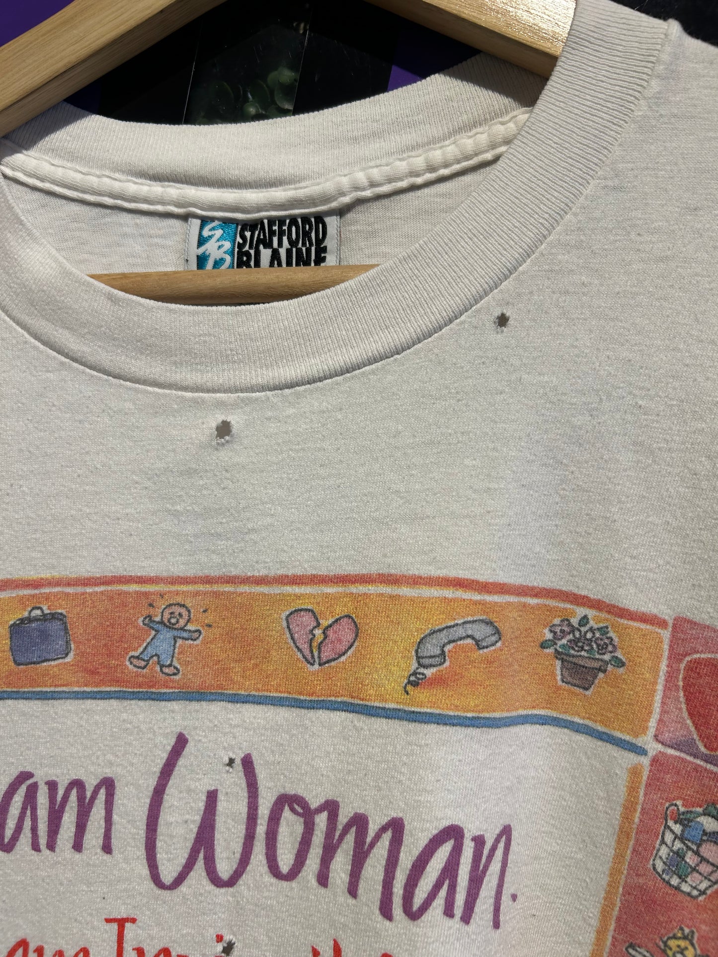 90s I Am Woman. I Am Invincible. I Am Tired T-Shirt. Size Large