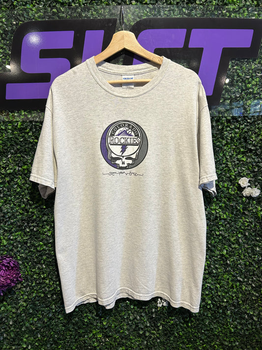 00s Colorado Rockies Grateful Dead ‘Steal Your Base’ T-Shirt. Size Large
