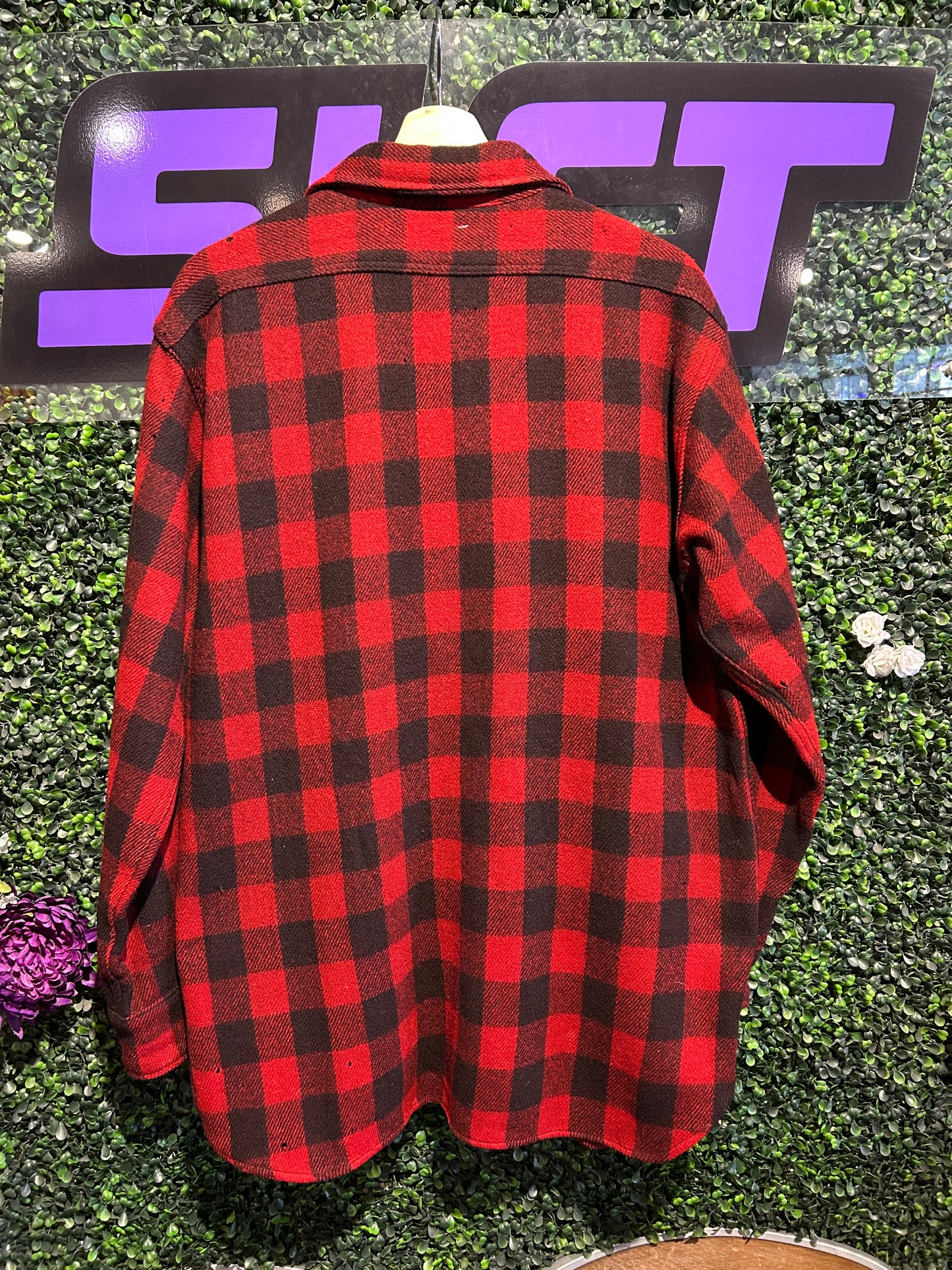40s 5 Brother Union-Made Button-Up Wool Flannel. Size L/XL