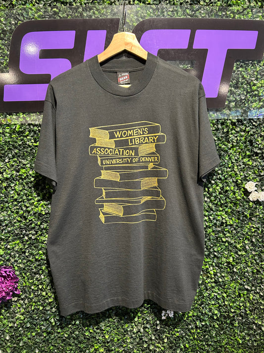 90s Women’s Library Association University Of Denver T-Shirt. Size Large