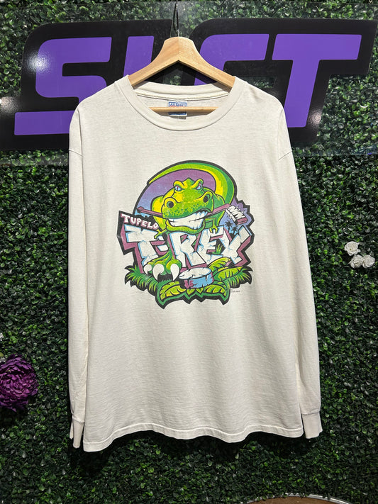 90s Tupelo T-Rex Amateur Hockey LS Shirt. Size XL