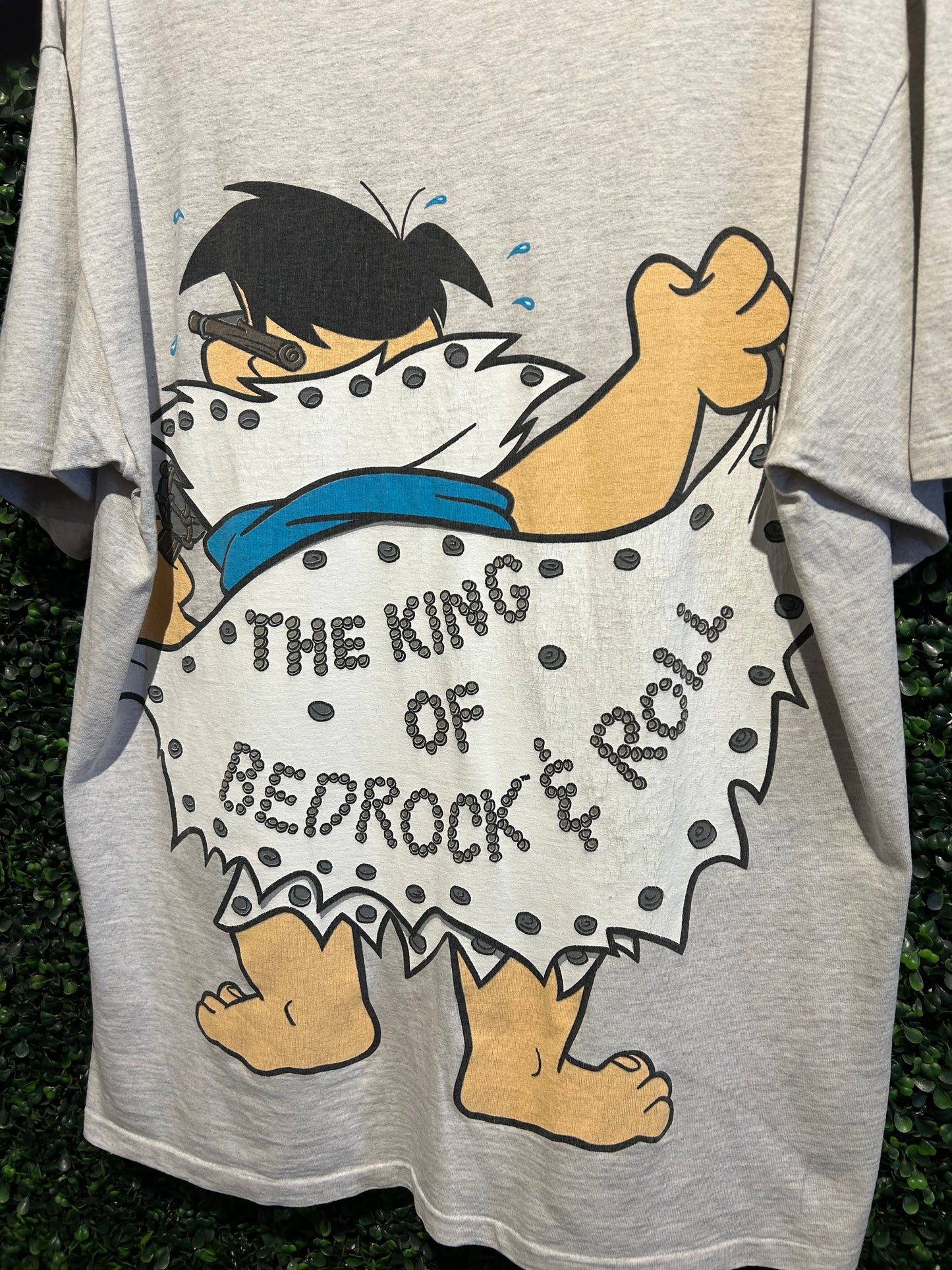 1993 Fred Flintstone The King Of Bedrock & Roll T-Shirt. Size XL