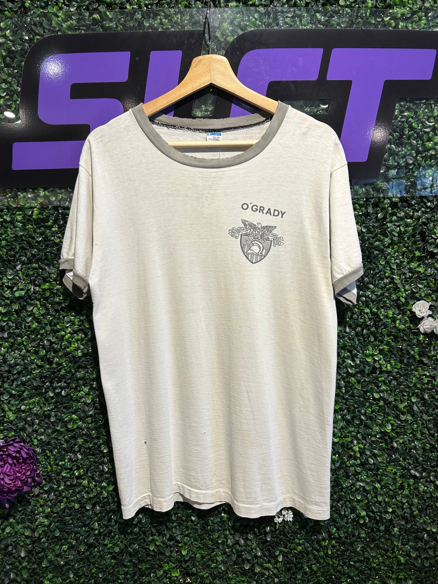 70s O’Grady West Point Champion Ringer T-Shirt. Size M/L