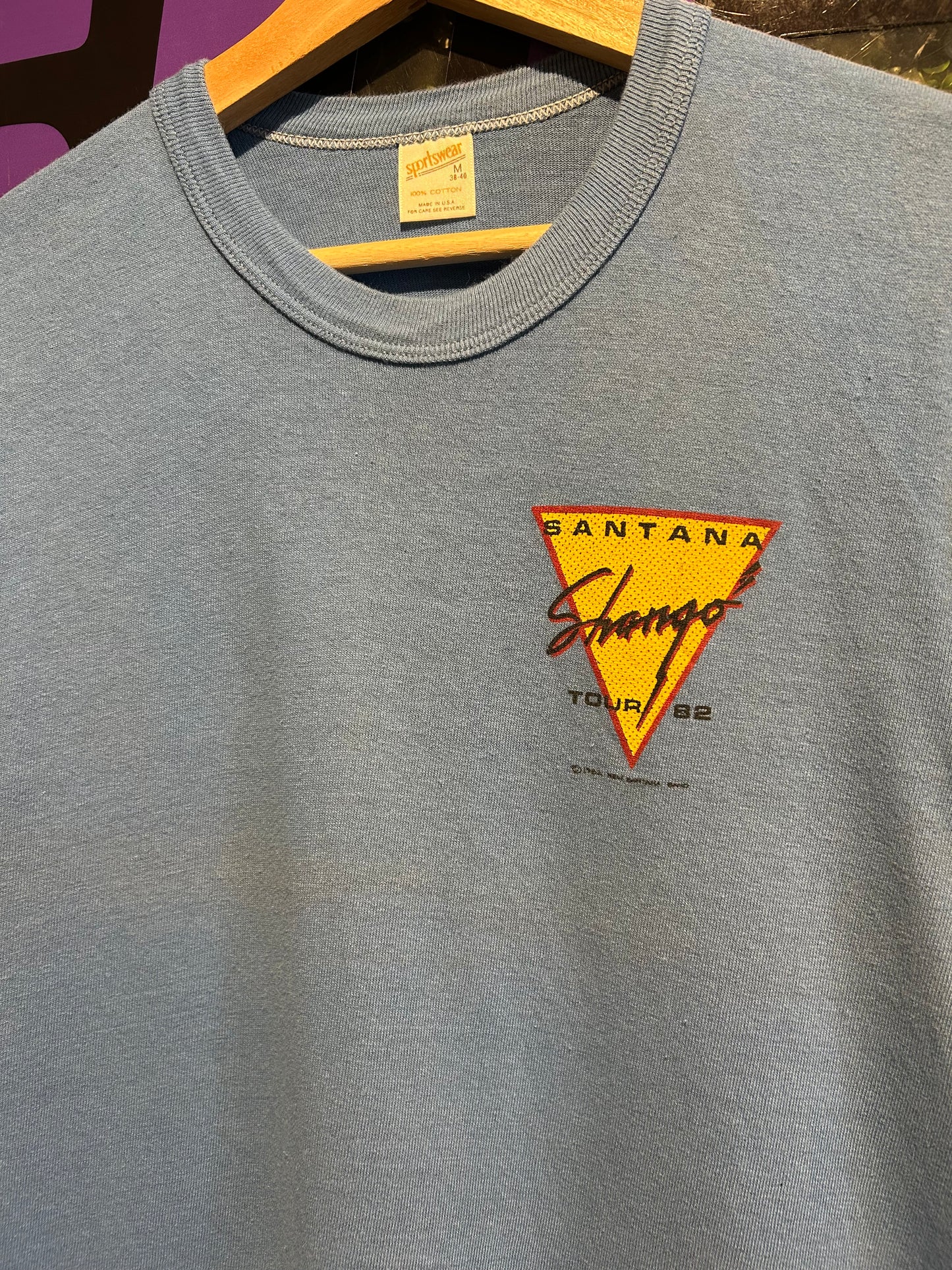 1982 Santana Shango Tour T-Shirt. Size S/M