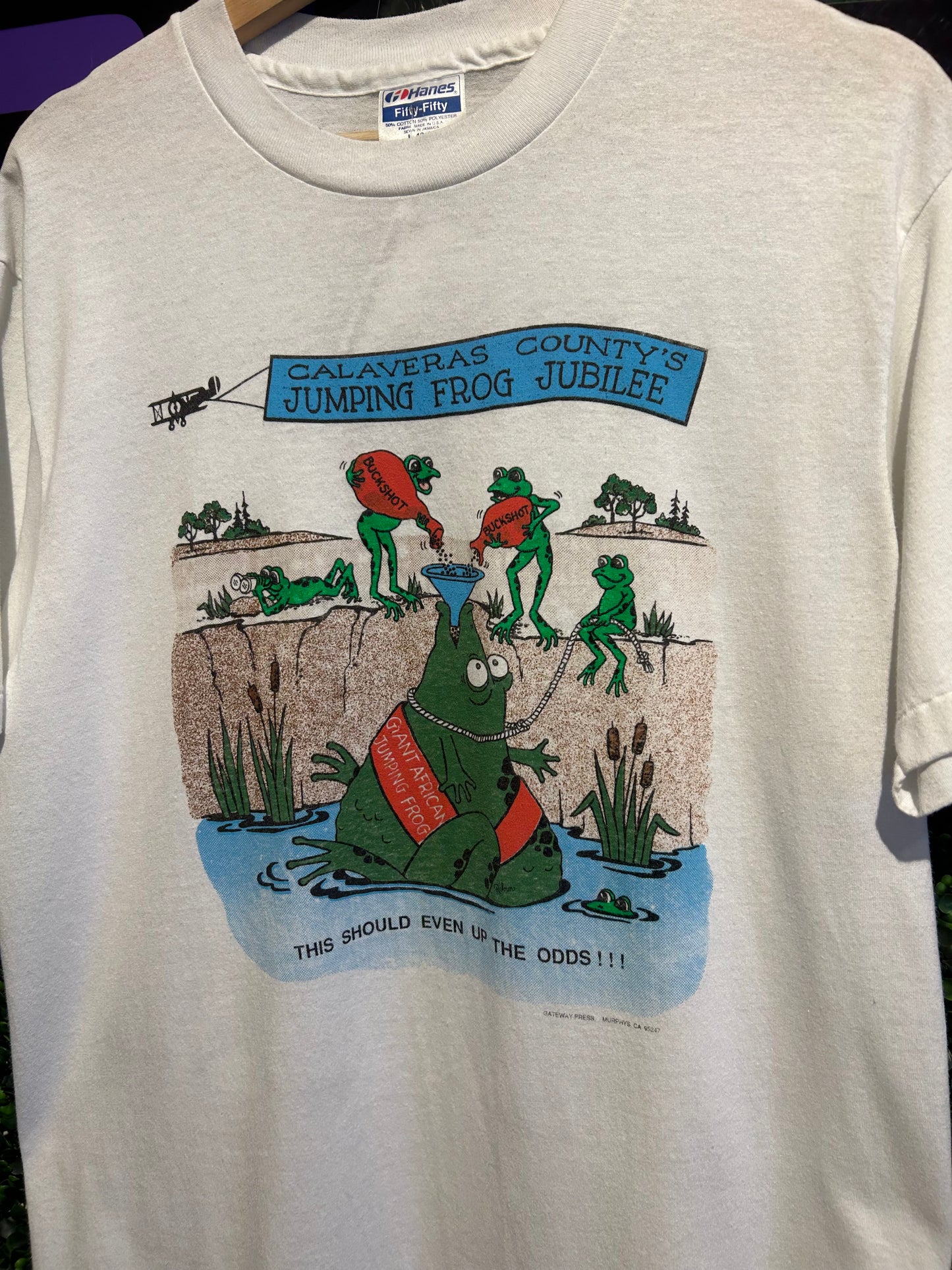 90s Jumping Frog Jubilee T-Shirt. Size Large