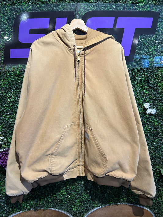Vintage Key Zip-Up Hooded Work Jacket. Size XXL