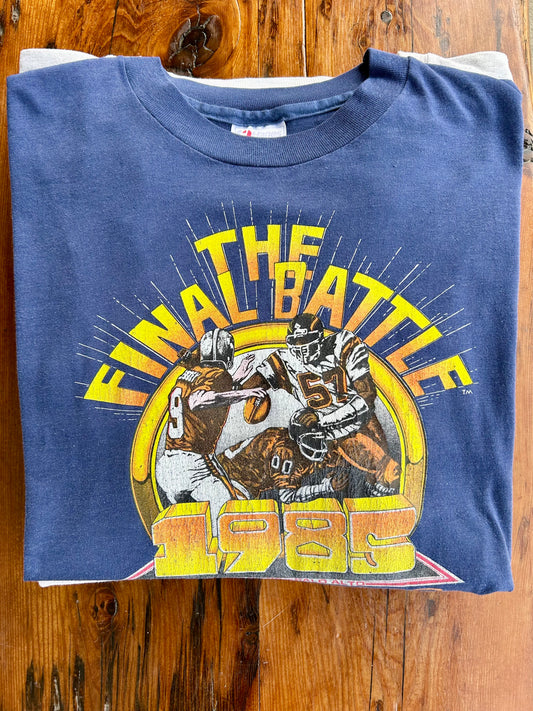 1985 The Final Battle Super Bowl Vegas Sports Betting T-Shirt. Size Large