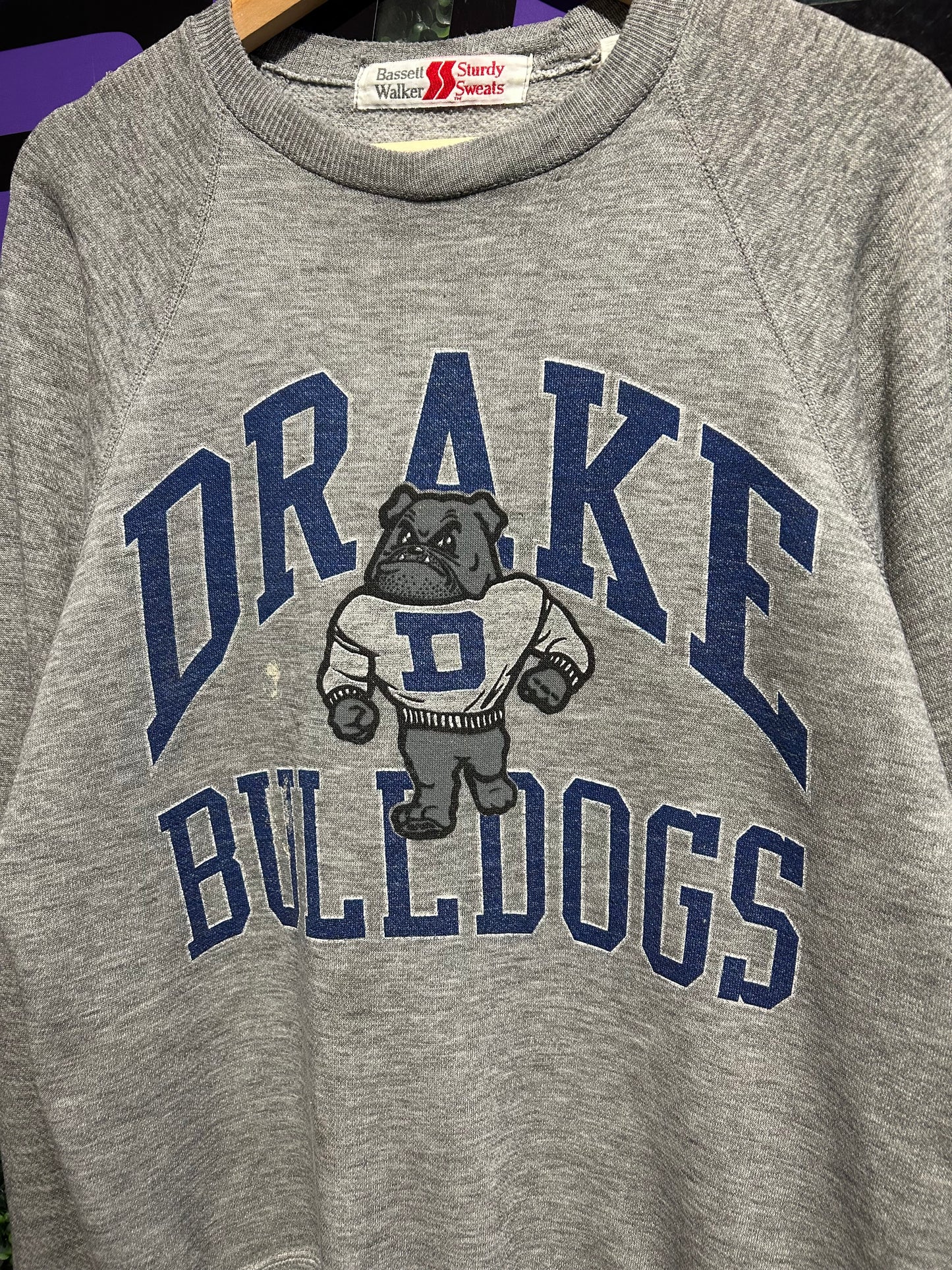 80s Drake Bulldogs Crewneck. Size Large