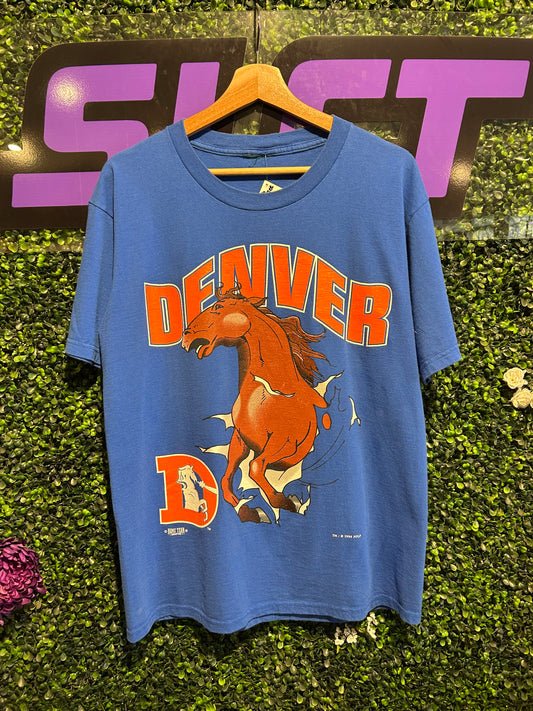 1994 Denver Broncos Breakthrough Double-Sided T-Shirt. Size Large