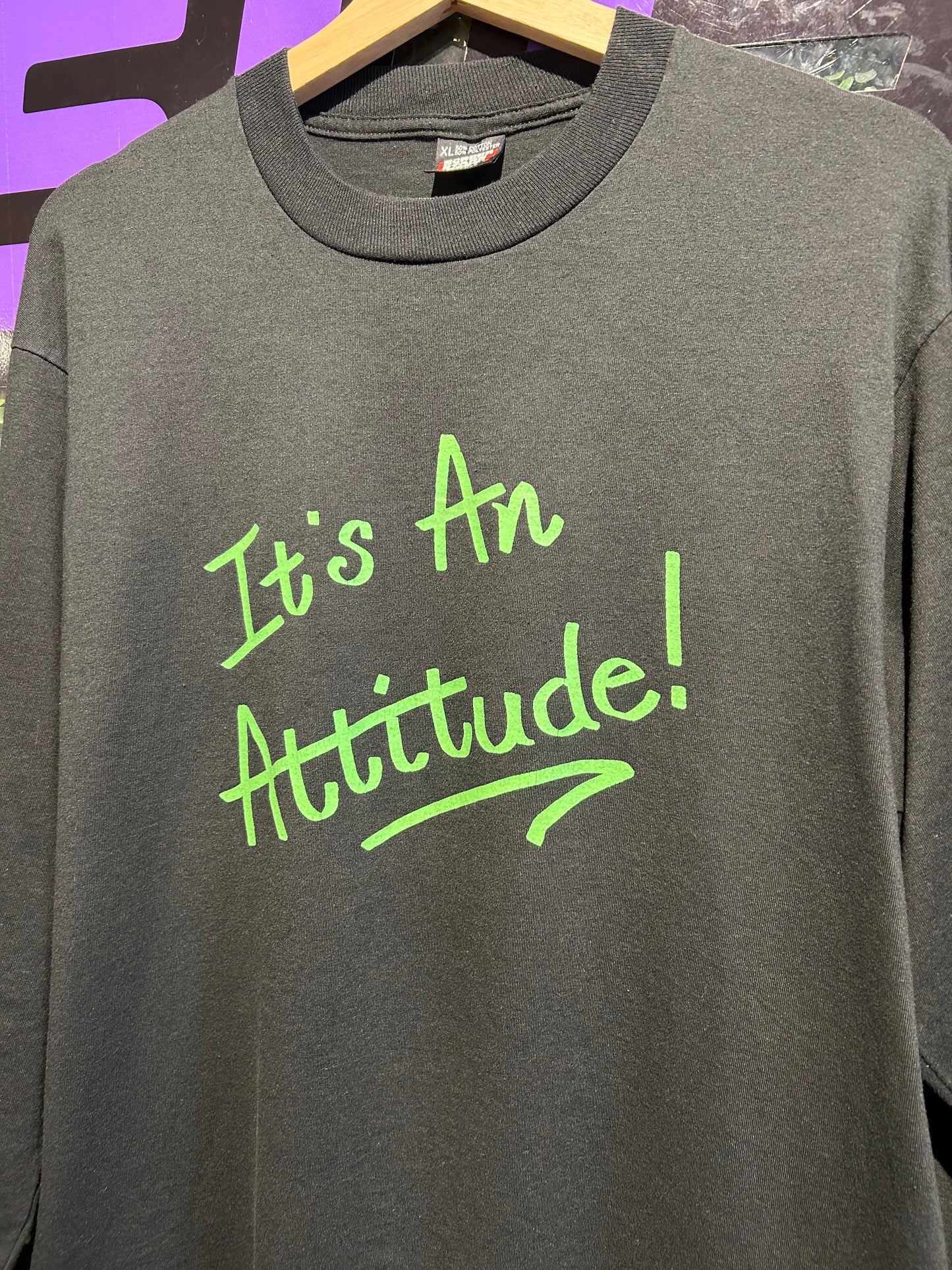 90s It’s An Attitude LS Shirt. Size L/XL